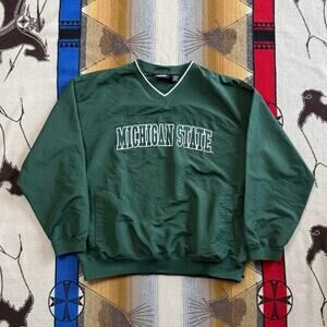 Vintage Michigan State Spartans Embroidered Pullover Windbreaker Size 2XL
